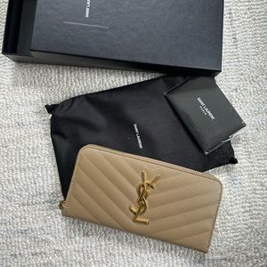 SOLD - SAINT LAURENT CASSANDRE MATELASSÉ ZIP AROUND WALLET